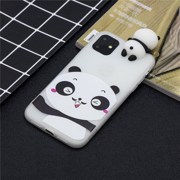 3D Niedlichen Cartoon-Muster Drucken TPU-Handyhülle Für Das IPhone (2019) 6,1-Zoll - Panda-1