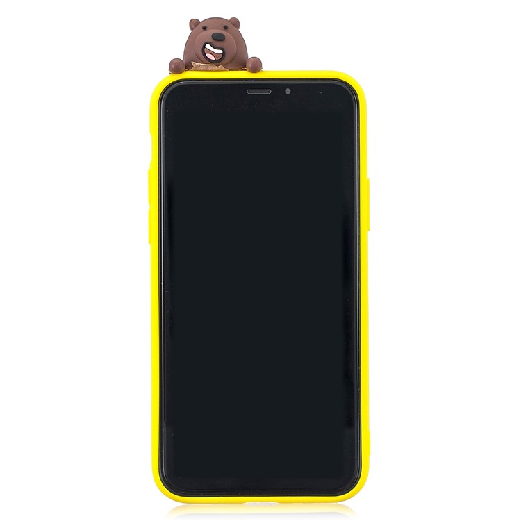 3D Милый Мультфильм Шаблон Печати ТПУ Чехол Для Телефона Iphone (2019) 6,1-дюймовый - Желтый Медведь-3