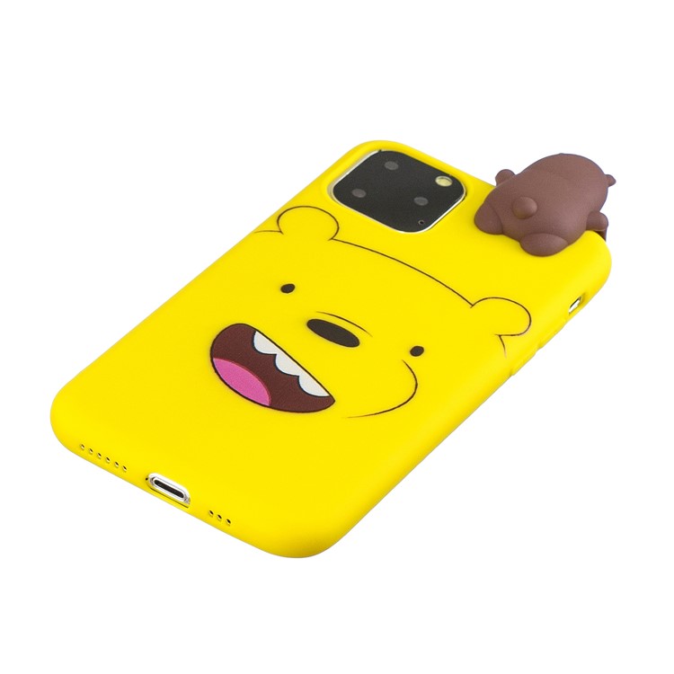 3D Милый Мультфильм Шаблон Печати ТПУ Чехол Для Телефона Iphone (2019) 6,1-дюймовый - Желтый Медведь-4