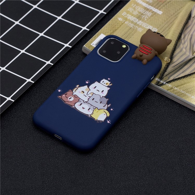 3D Cute Cartoon Pattern Printing TPU Phone Case for iPhone 11 6.1-inch (2019) - Cats-1