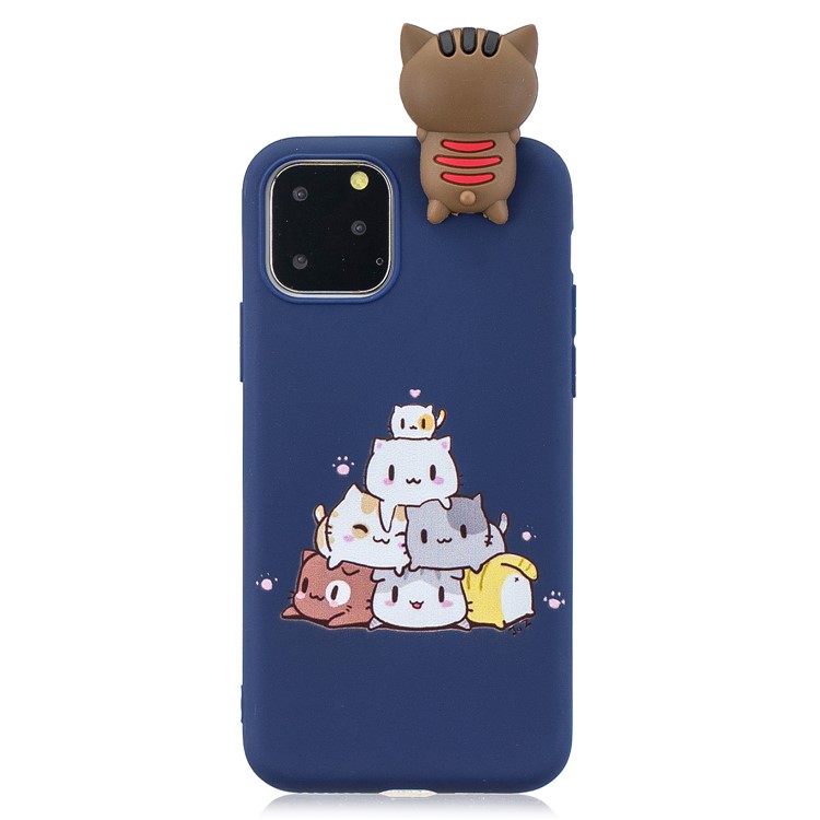 3D Cute Cartoon Pattern Printing TPU Phone Case for iPhone 11 Pro 5.8-inch (2019) - Cats-2
