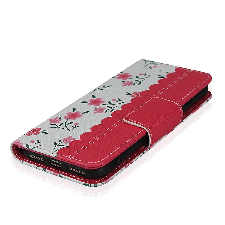 Pattern Printing PU Leather + TPU Wallet Phone Case for iPhone 8/7 4.7 inch - Rose-6