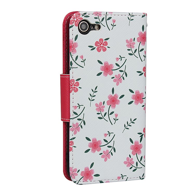 Pattern Printing PU Leather + TPU Wallet Phone Case for iPhone 8/7 4.7 inch - Rose-8