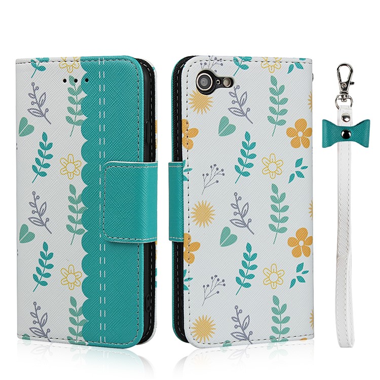 Pattern Printing PU Leather + TPU Wallet Phone Case for iPhone 8/7 4.7 inch - Sky Blue-1