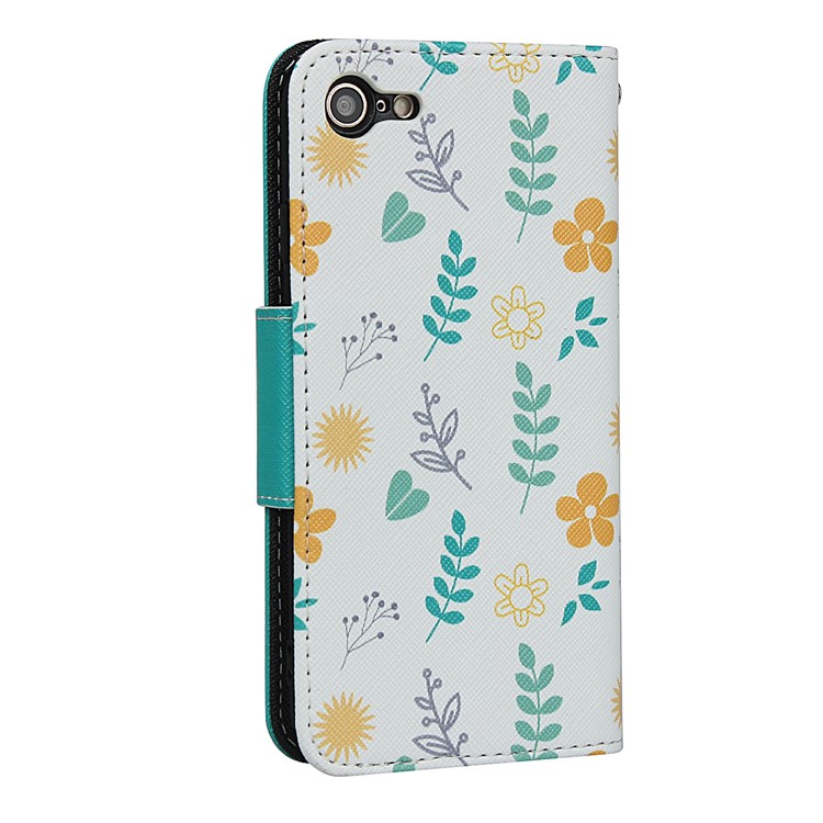 Pattern Printing PU Leather + TPU Wallet Phone Case for iPhone 8/7 4.7 inch - Sky Blue-4