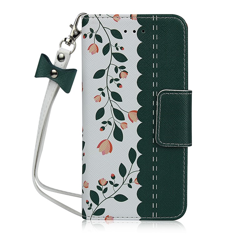 Pattern Printing PU Leather + TPU Wallet Phone Case for iPhone 8/7 4.7 inch - Dark Green-2