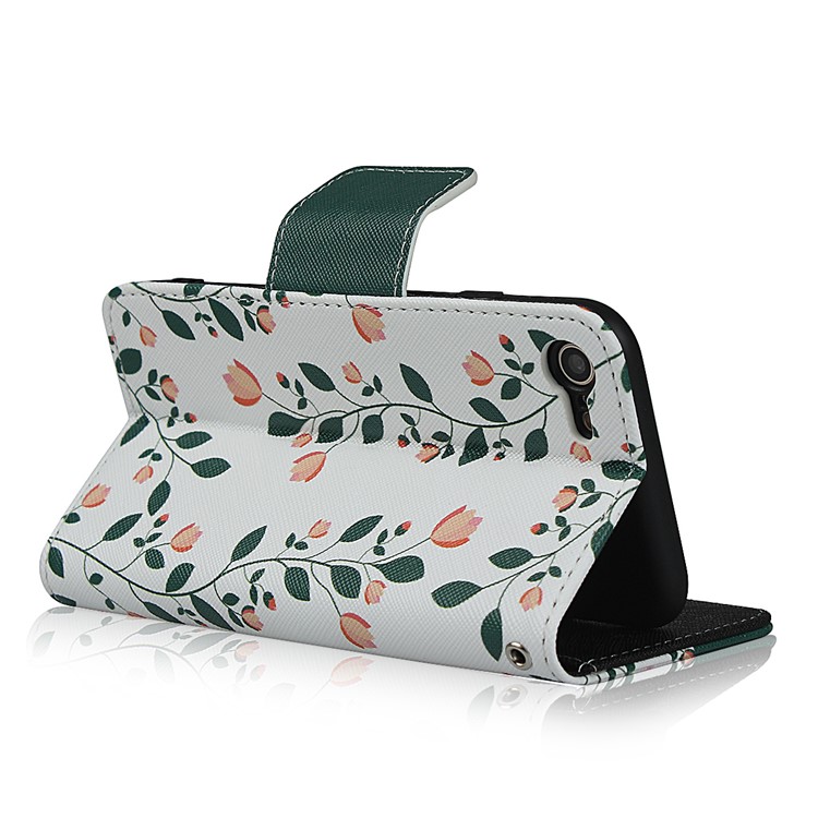 Pattern Printing PU Leather + TPU Wallet Phone Case for iPhone 8/7 4.7 inch - Dark Green-6