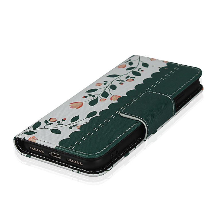 Pattern Printing PU Leather + TPU Wallet Phone Case for iPhone 8/7 4.7 inch - Dark Green-7