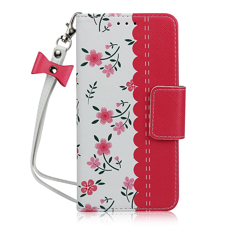 Pattern Printing PU Leather + TPU Wallet Phone Shell for iPhone X/XS 5.8 inch - Rose-2