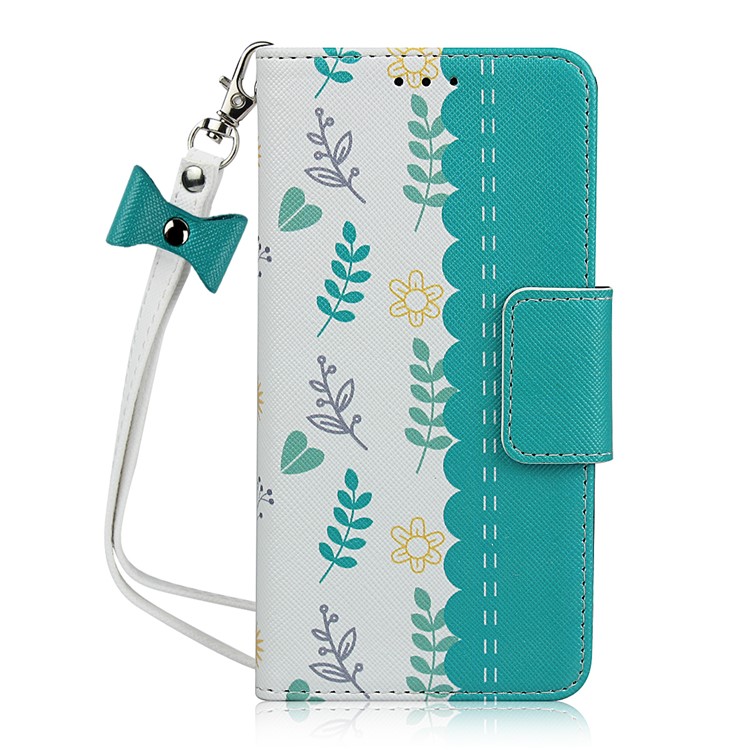 Pattern Printing PU Leather + TPU Wallet Phone Shell for iPhone X/XS 5.8 inch - Sky Blue-2