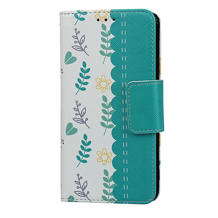 Pattern Printing PU Leather + TPU Wallet Phone Shell for iPhone X/XS 5.8 inch - Sky Blue-3