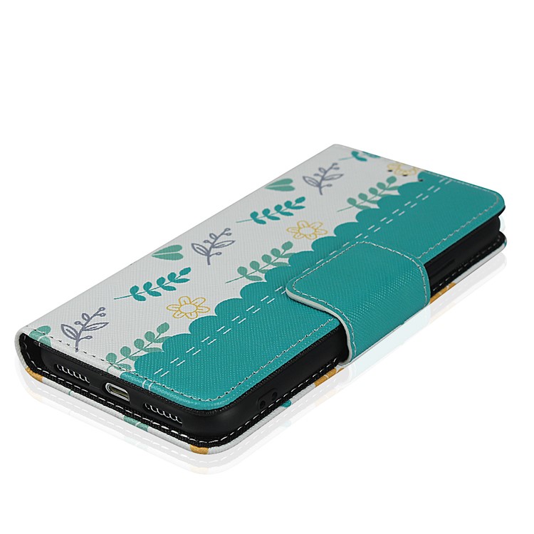 Pattern Printing PU Leather + TPU Wallet Phone Shell for iPhone X/XS 5.8 inch - Sky Blue-7