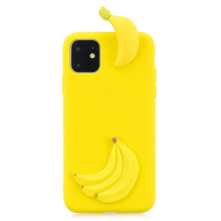 3D Effect Cute Patterned TPU + Silicone Back Case for iPhone 11 Pro Max 6.5 inch (2019) - Banana-2