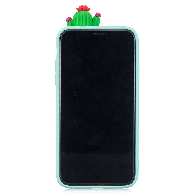3D Effect Cute Patterned TPU + Silicone Back Case for iPhone 11 Pro Max 6.5 inch (2019) - Cactus-3