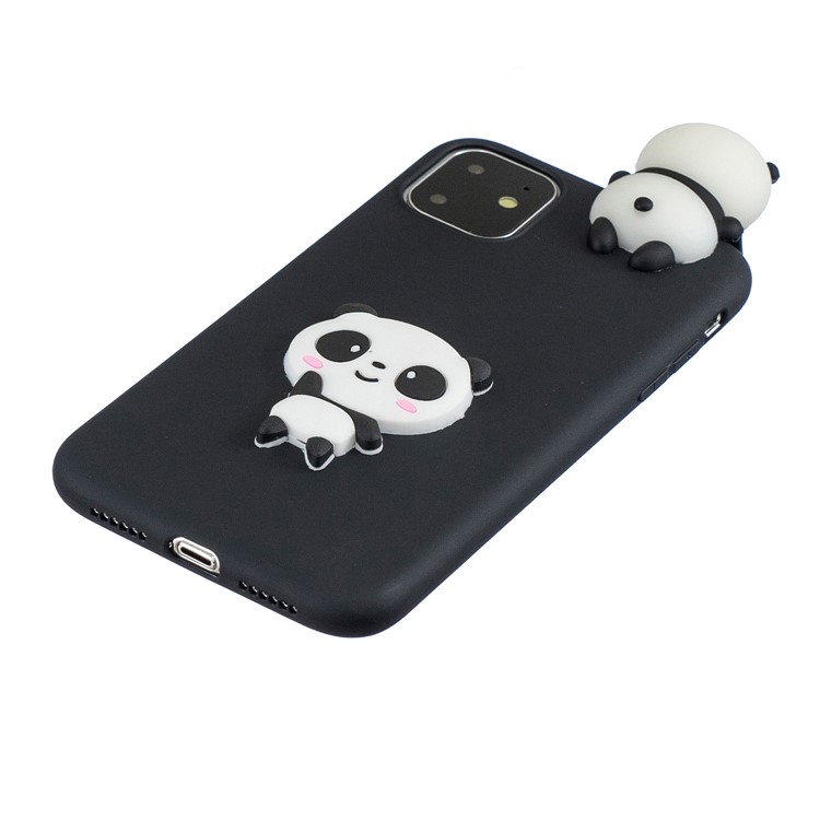 For iPhone 11 6.1 inch (2019) 3D Printing TPU Cell Phone Covering - Black/Panda-4