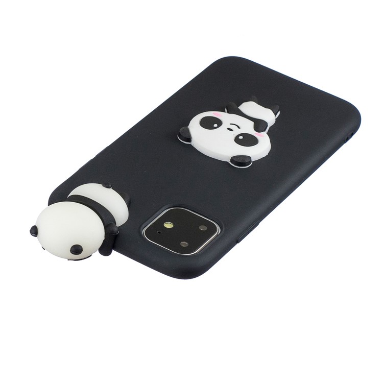 For iPhone 11 6.1 inch (2019) 3D Printing TPU Cell Phone Covering - Black/Panda-5