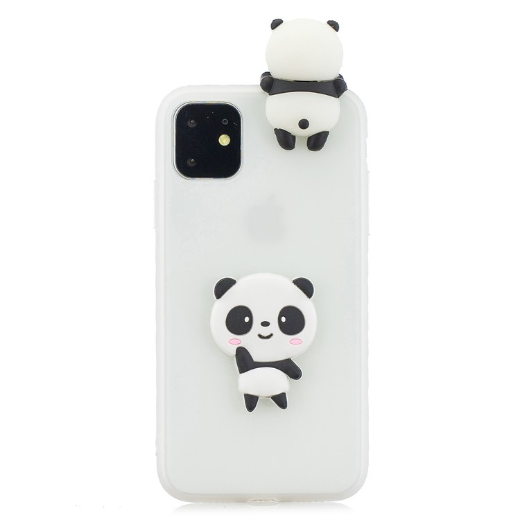 Für IPhone 11 6,1 Zoll (2019) 3D-Druck-TPU-Handy-Abdeckung - Weiß / Panda-2