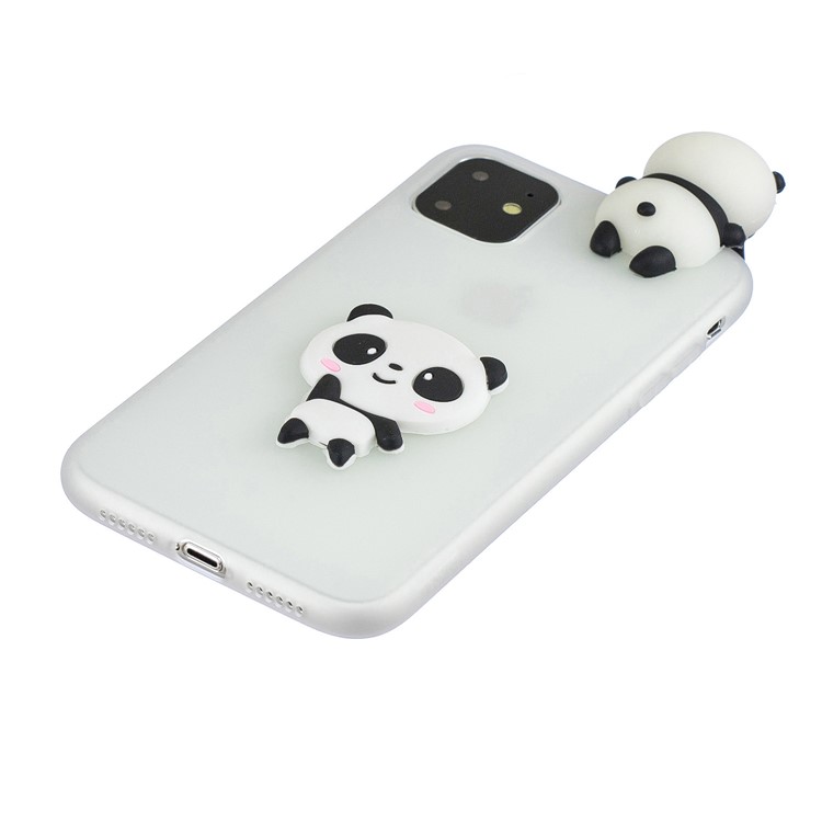 Für IPhone 11 6,1 Zoll (2019) 3D-Druck-TPU-Handy-Abdeckung - Weiß / Panda-4