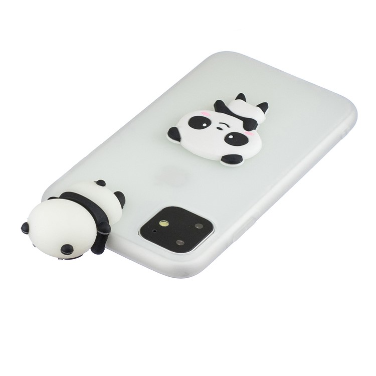 Für IPhone 11 6,1 Zoll (2019) 3D-Druck-TPU-Handy-Abdeckung - Weiß / Panda-5