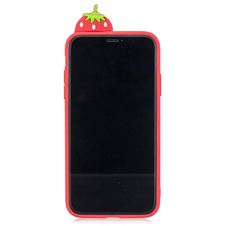 For iPhone 11 6.1 inch (2019) 3D Printing TPU Cell Phone Covering - Red / Strawberry-3