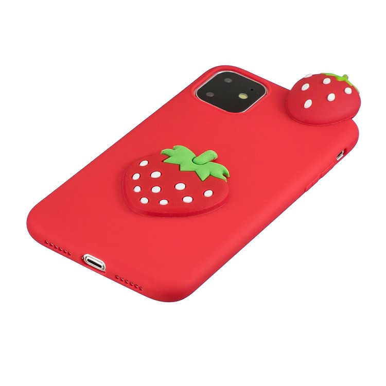 For iPhone 11 6.1 inch (2019) 3D Printing TPU Cell Phone Covering - Red / Strawberry-4