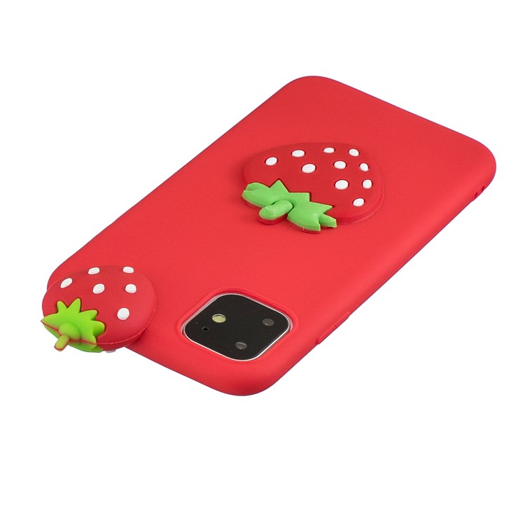 For iPhone 11 6.1 inch (2019) 3D Printing TPU Cell Phone Covering - Red / Strawberry-5