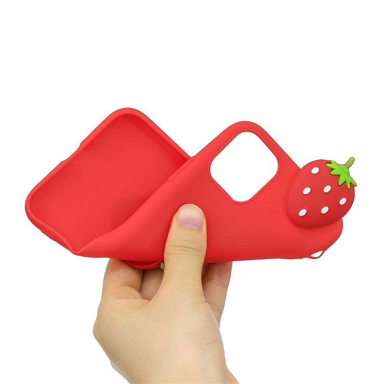 For iPhone 11 6.1 inch (2019) 3D Printing TPU Cell Phone Covering - Red / Strawberry-6