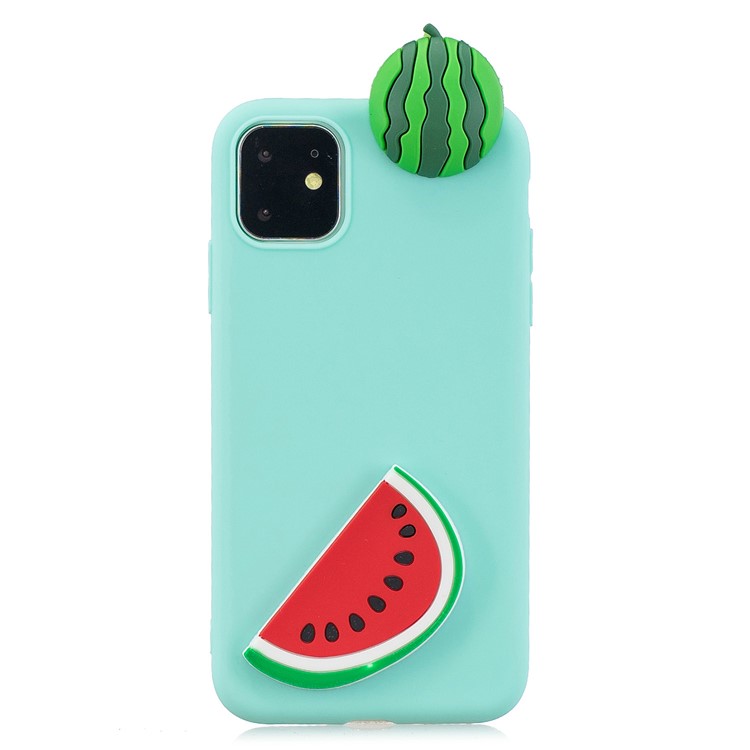For iPhone 11 6.1 inch (2019) 3D Printing TPU Cell Phone Covering - Cyan/Watermelon-2