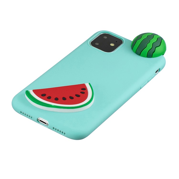 For iPhone 11 6.1 inch (2019) 3D Printing TPU Cell Phone Covering - Cyan/Watermelon-4