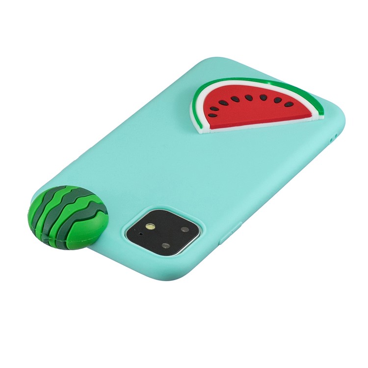 For iPhone 11 6.1 inch (2019) 3D Printing TPU Cell Phone Covering - Cyan/Watermelon-5