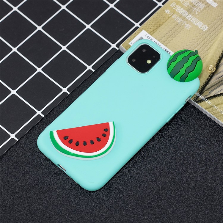 For iPhone 11 6.1 inch (2019) 3D Printing TPU Cell Phone Covering - Cyan/Watermelon-7