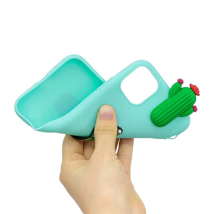For iPhone 11 6.1 inch (2019) 3D Printing TPU Cell Phone Covering - Cyan/Cactus-6