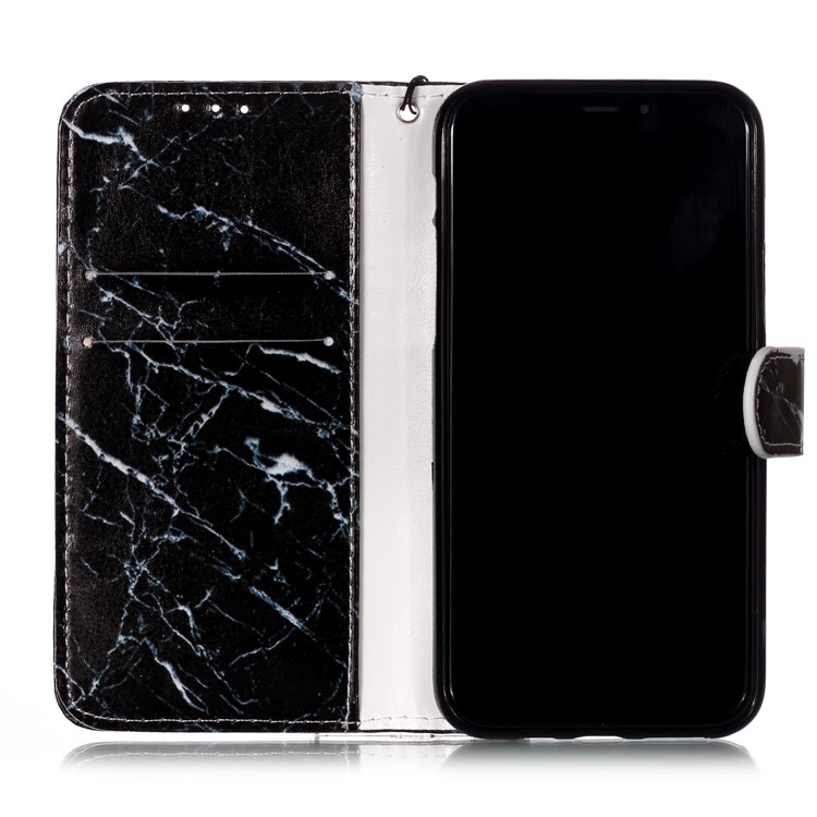 Custodia In Pelle Con Stampa Per Iphone (2019) Da 5,8 Pollici - Marmorizzazione Blu-7
