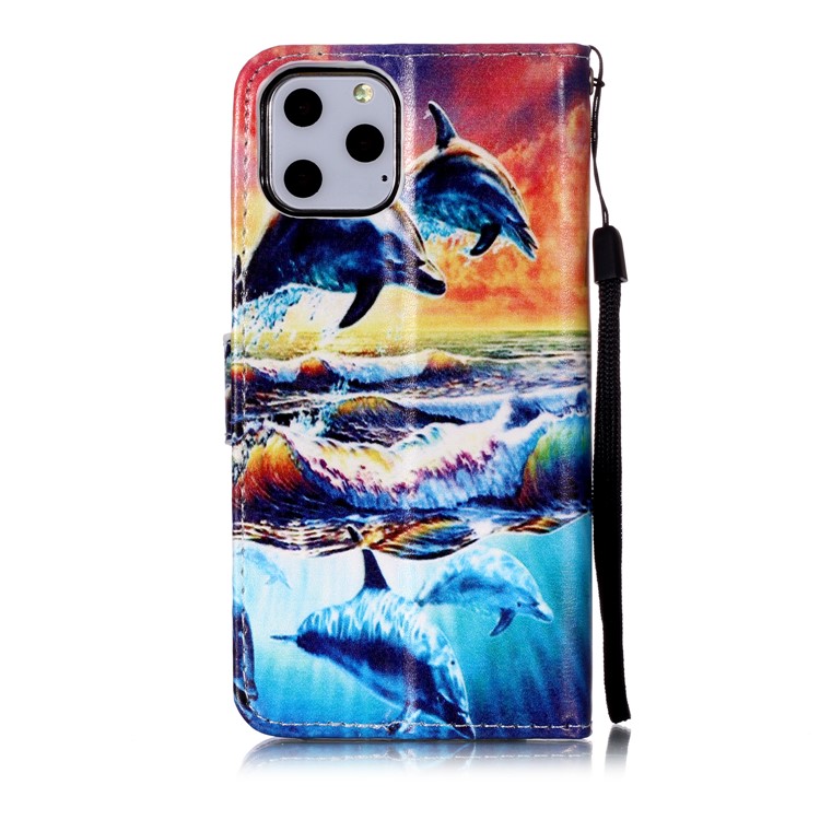 Printing Leather Case for iPhone 11 Pro 5.8 inch (2019) - Dolphin-6