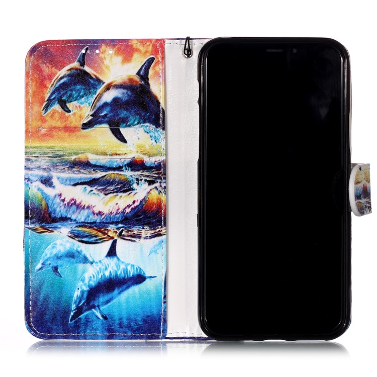Printing Leather Case for iPhone 11 Pro 5.8 inch (2019) - Dolphin-7