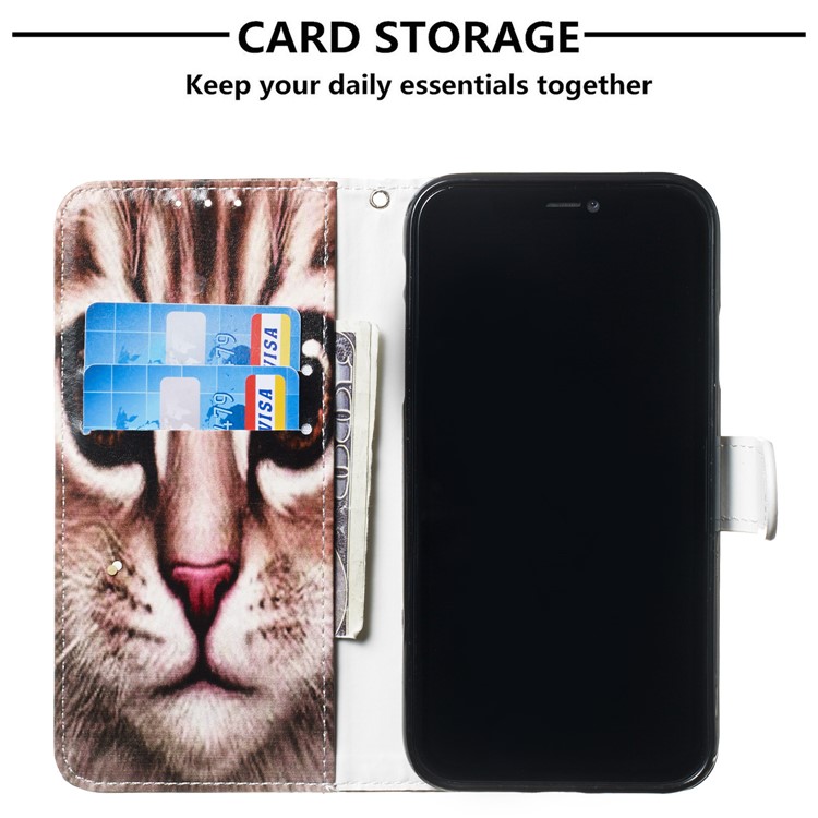 Printing Leather Case for iPhone 11 Pro 5.8 inch (2019) - Cat Face-2