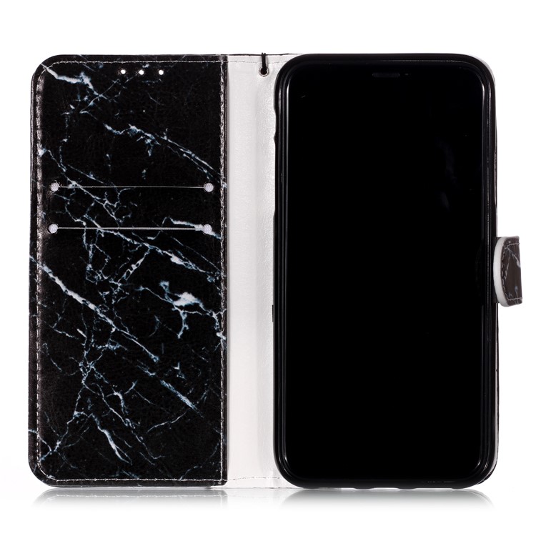 Pattern Printing Leather Wallet Stand Case Shell for iPhone 11 6.1 inch (2019) - Blue Marbling-7