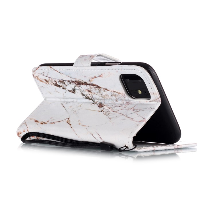 Pattern Printing Leather Wallet Stand Case Shell for iPhone 11 6.1 inch (2019) - Marbling-8