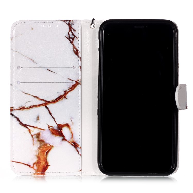 Pattern Printing Leather Wallet Stand Case Shell for iPhone 11 6.1 inch (2019) - Brown Marbling-7