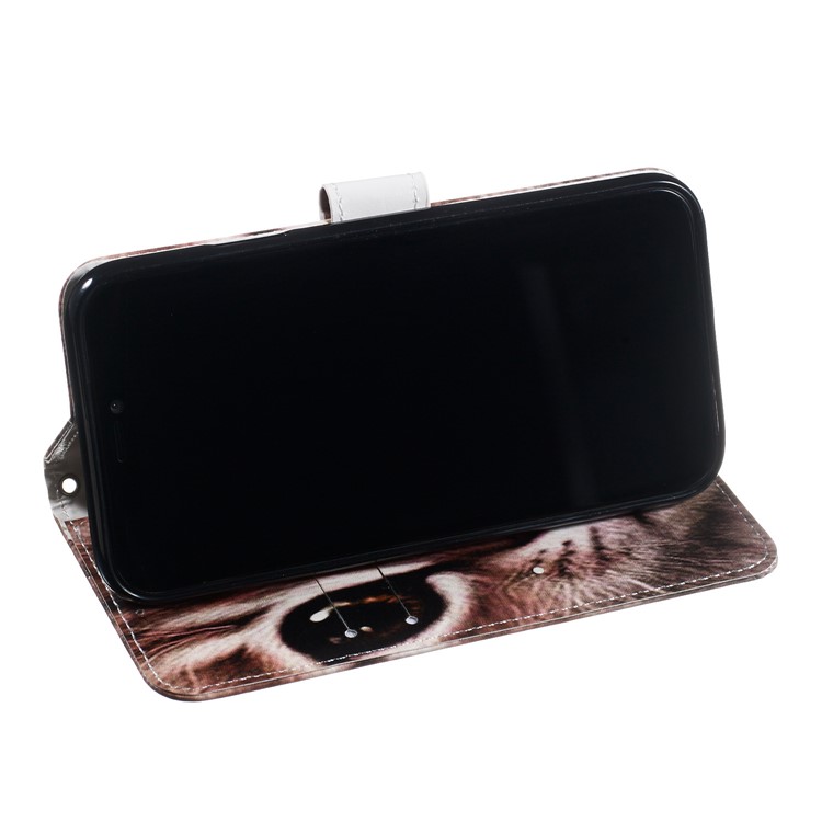 Pattern Printing Leather Wallet Stand Case Shell for iPhone 11 6.1 inch (2019) - Cat Face-3