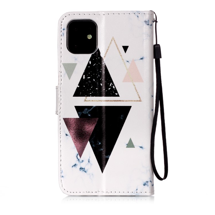 Pattern Printing Leather Wallet Stand Case Shell for iPhone 11 6.1 inch (2019) - Triangle-6