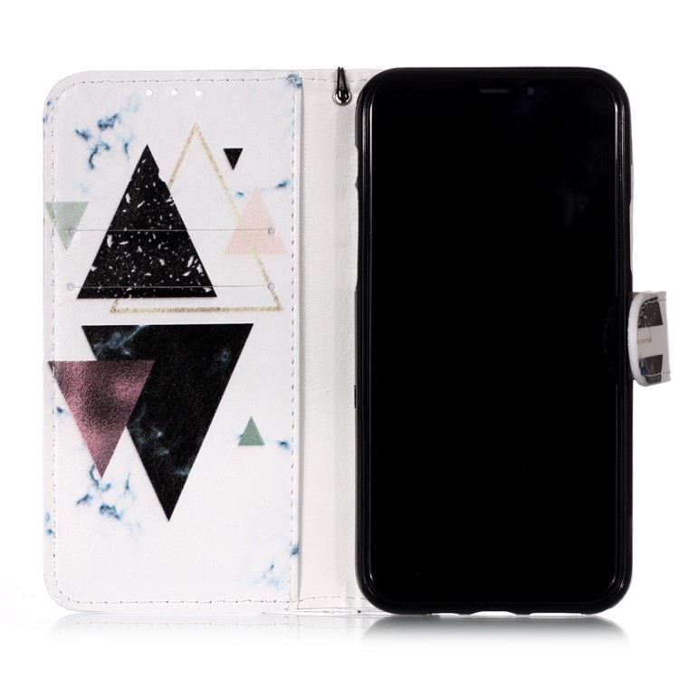 Pattern Printing Leather Wallet Stand Case Shell for iPhone 11 6.1 inch (2019) - Triangle-7
