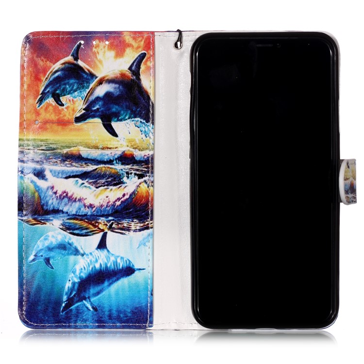 Printing Surface Leather Wallet Stand Case for iPhone 11 Pro Max 6.5 inch (2019) - Dolphin-7
