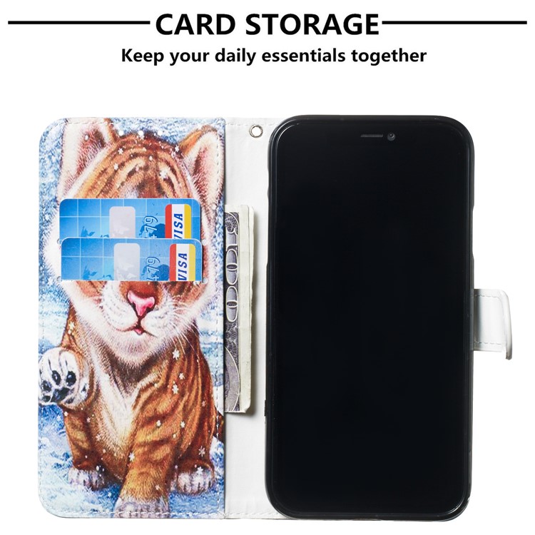 Printing Surface Leather Wallet Stand Case for iPhone 11 Pro Max 6.5 inch (2019) - Little Tiger-2