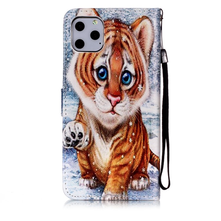 Printing Surface Leather Wallet Stand Case for iPhone 11 Pro Max 6.5 inch (2019) - Little Tiger-6