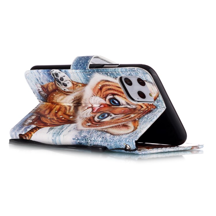 Printing Surface Leather Wallet Stand Case for iPhone 11 Pro Max 6.5 inch (2019) - Little Tiger-8