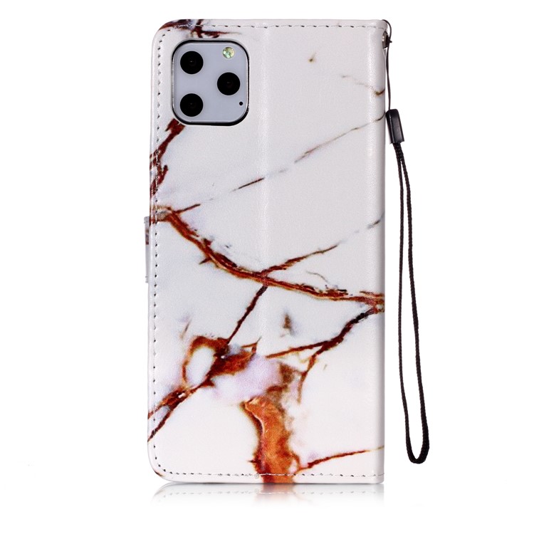 Printing Surface Leather Wallet Stand Case for iPhone 11 Pro Max 6.5 inch (2019) - Brown Marbling-6