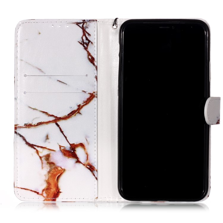 Printing Surface Leather Wallet Stand Case for iPhone 11 Pro Max 6.5 inch (2019) - Brown Marbling-7