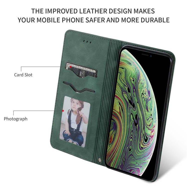 Business Style PU Leather Stand Phone Case with Card Slots Covering for iPhone 11 Pro Max 6.5 inch (2019) - Green-2