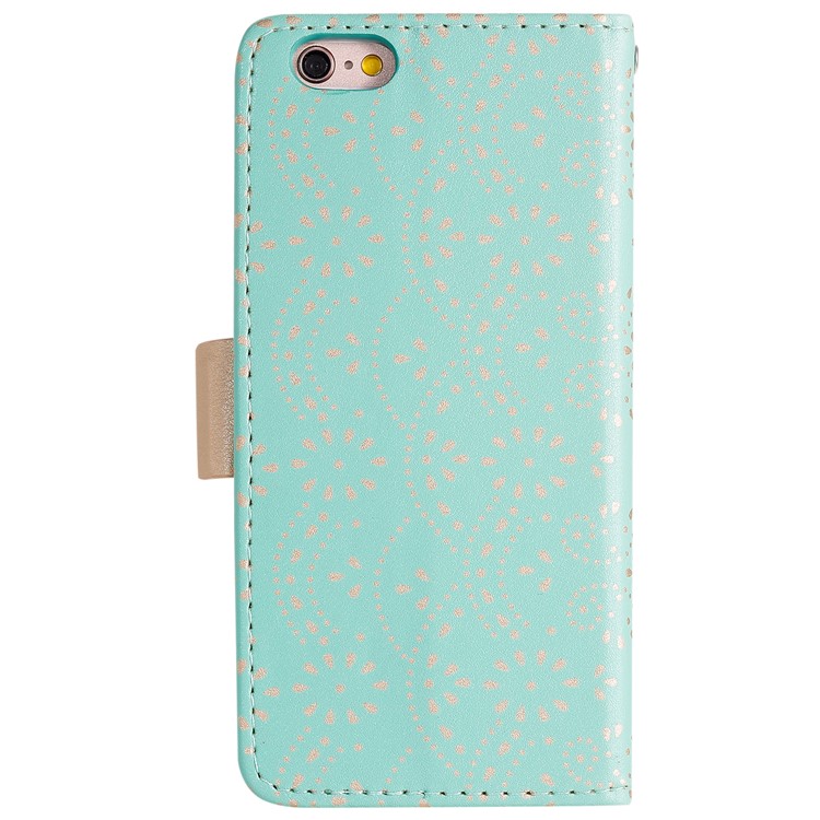 Lace Flower Zipper Pocket Leather Wallet Phone Cover for iPhone 6 Plus/6s Plus - Green-2